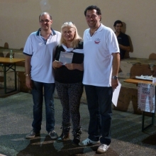 Il Presidente con Rossella e Wiliam, i vincitori del 1 Torneo di Burraco