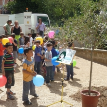 I bambini festeggiano l'evnto dell'ulivo